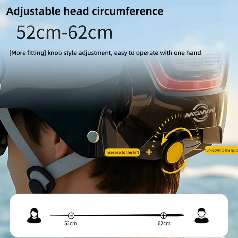 MOWK Motorcycle Helmet Summer Breathable Men Women Electric Jet Scooter Half Helmet Large Sunroof Open Face Moto MTB Bike Helmet