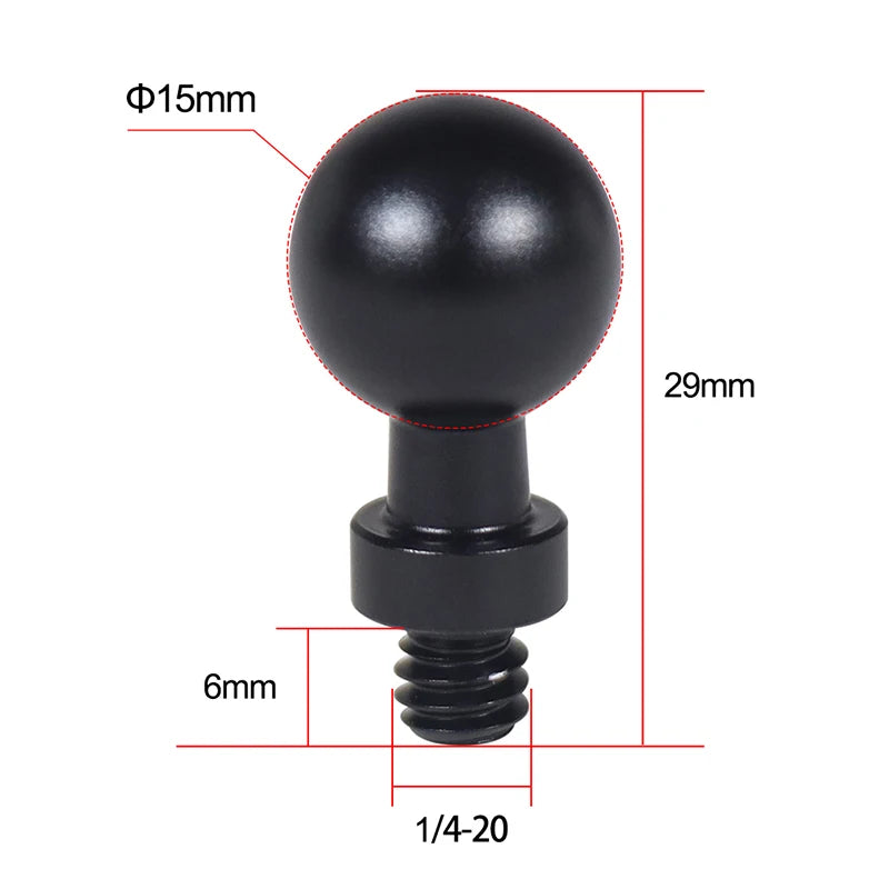 13mm/15mm/17mm/20mm Ball Head Adapter Clip Mount for Gopro Hero 11 10 9 Action Camera Car Auto Mounting Bracket Recorder Sucker