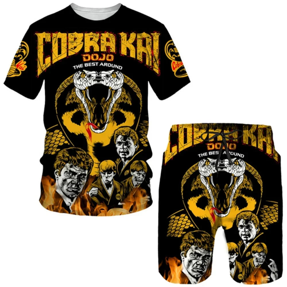 Cobra Kai Fun Unisex Tshirt 3D print T-shirt Set Summer Men Women Short Sleeve Top Oversized Harajuku Hip Hop Style Cosplay Tee