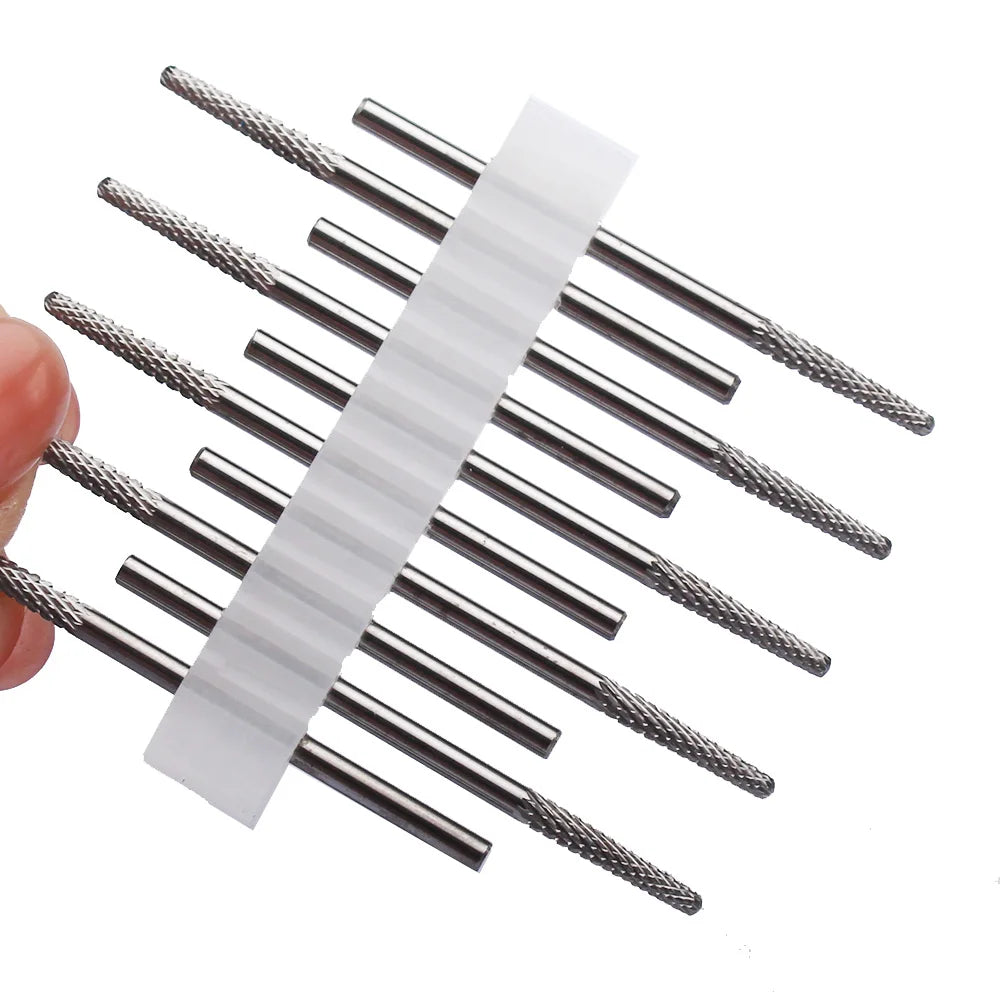 10pc Carbide Manicure Drills Nail Drill Bits Set Milling Cutters Kits Gel Polish Remover Files Electric Burr Tools Accesstries