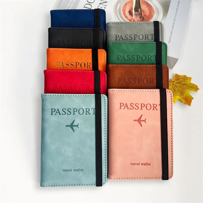 Vintage RFID Passport Cover for Women & Men - Multi-Function PU Leather Wallet Case with ID/Bank Card Slots, Travel Accessory