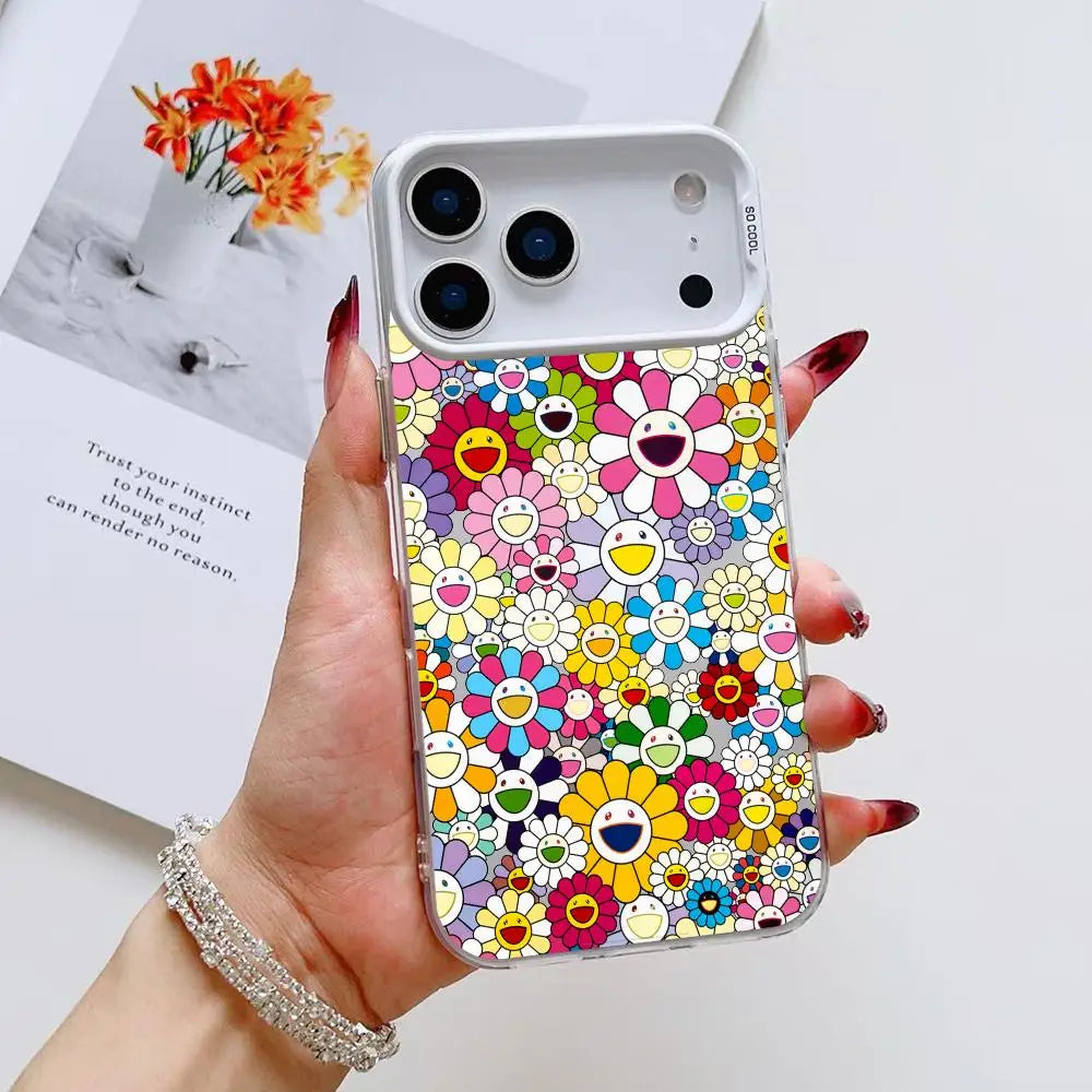 T-TakaShis M-MuraKAmis Phone Case For iPhone 17 16 15 14 13 12 11 Pro Max Air Matte Laser Aurora Shockproof Funda