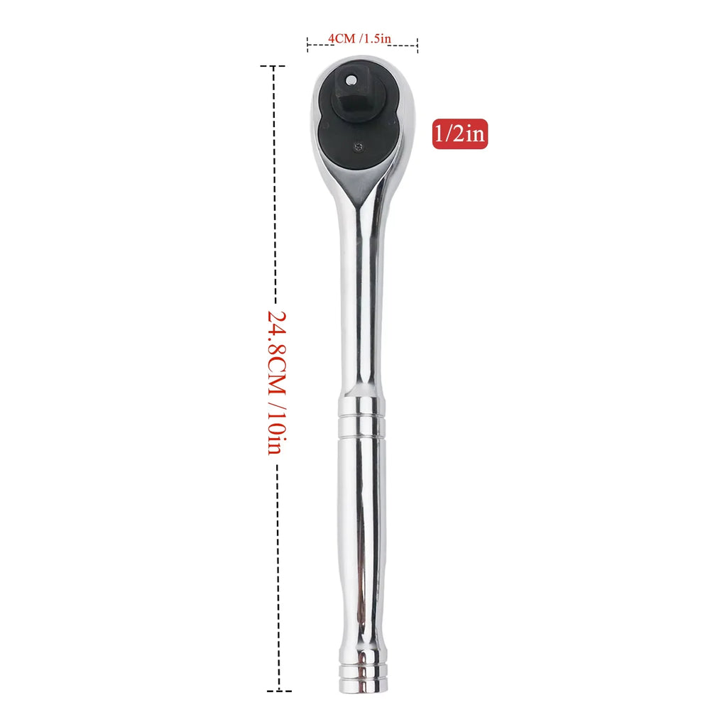 24 Teeth Quick Release Ratchet Handle Narrow Place Using More Than Normal Ratchet 1/4“ 3/8” or 1/2“ Drive