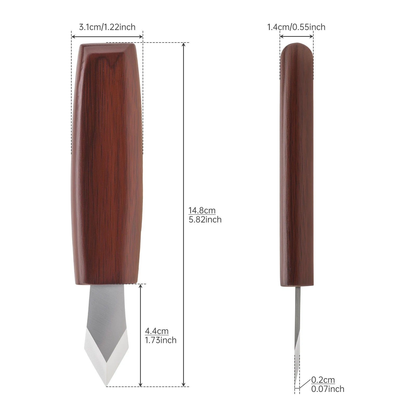 2pcs Wood Carving Chisels Set Chrome Vanadium Steel Woodworking Scribing Tool Wood Marking Whittling Carving Tool Sharpener
