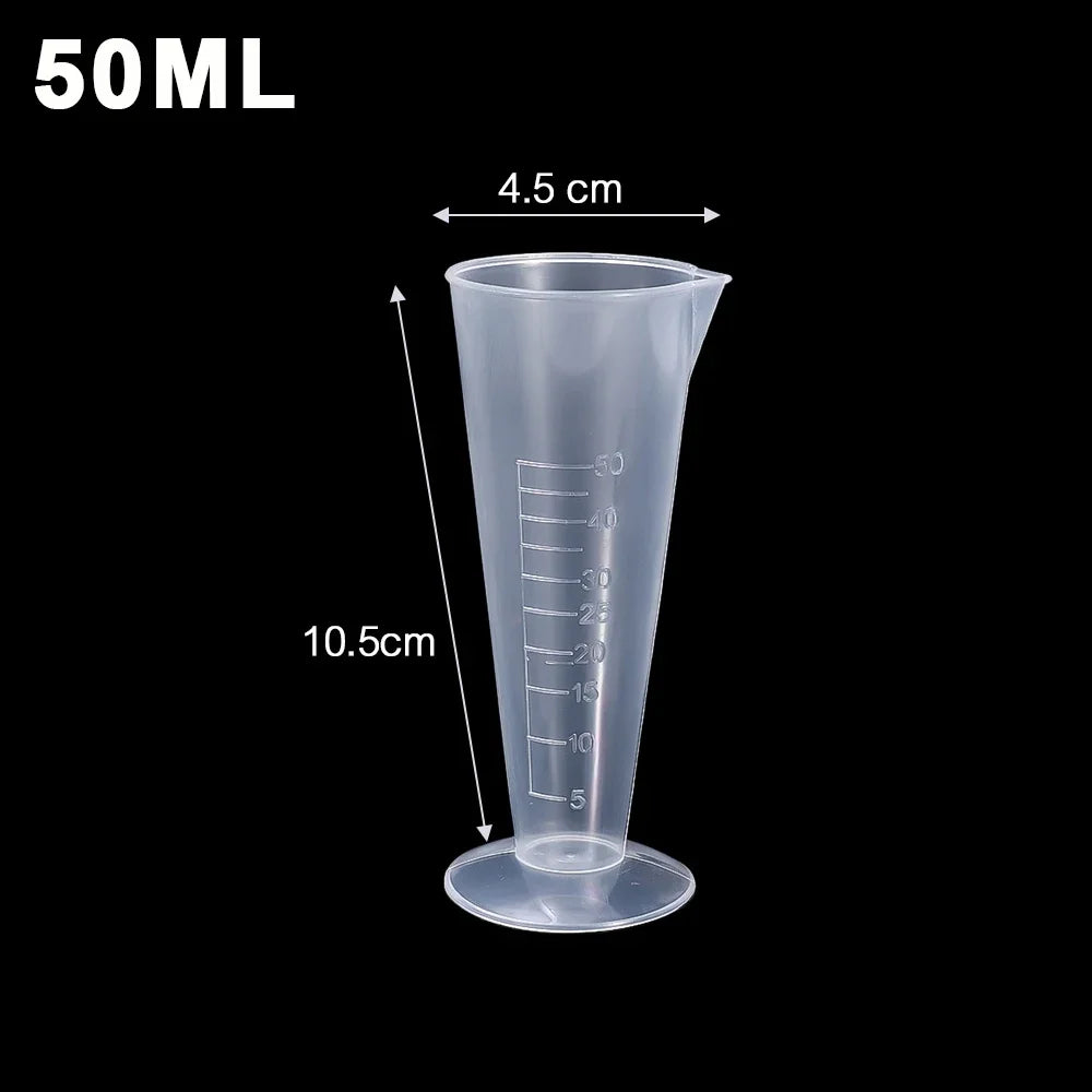 100/50ML Triangular Measuring Cup with Scale Transparent Plastic Graduated Cylinder Pour Spout Liquid Container Kitchen Bar Tool