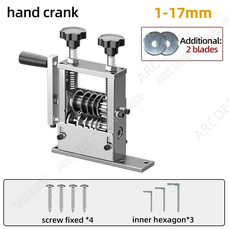 Double Drive Wire Stripper Machine Stripping Tool for 1-17mm Scrap Wire Copper Wire Stripper for Leftover Cable