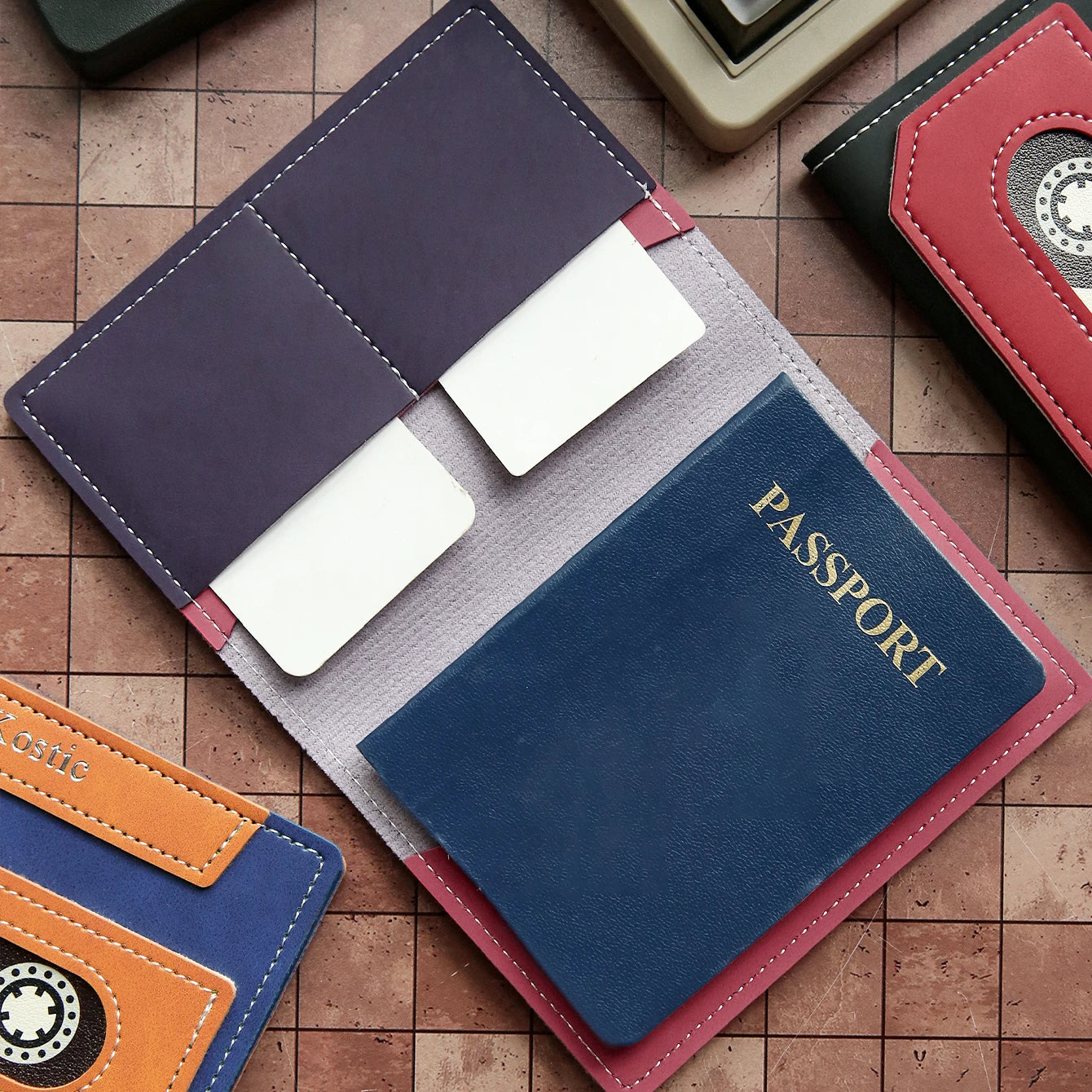 Custom Cassette Tape Passport Cover with Name Personalized Retro Cassette Tape Passport Holder Custom Name PU Leather TravelGift