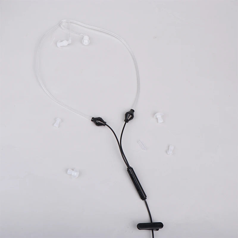 3.5mm Air Tube Earphones With Mic Universal Anti-Radiation Binaural Music Games Earphones For Phone