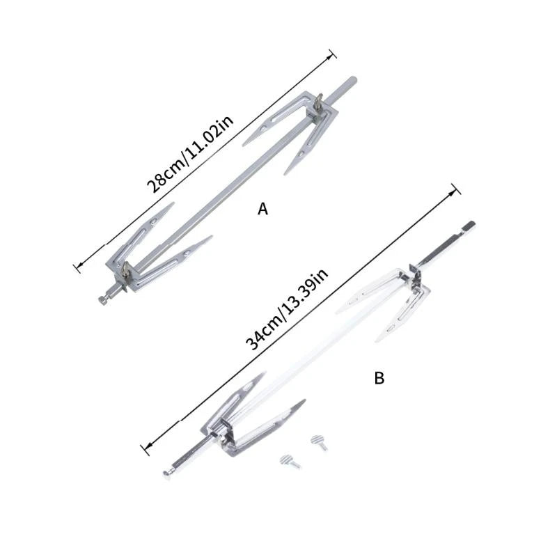 367A 28cm/34cm Rod Stainless Steel Rotary Roast Chicken Skewer Kitchen Barbecue Turkey Barbecue Forks for BBQ Outdoor