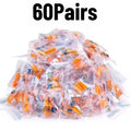 30/60Pairs Disposable Soundproof Earplugs With Independent Packaging Orange Noise Cancelling Earplugs Quiet Learning Sleep