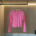 Women's Slim O-Neck Long Sleeve Cardigan Sweater Pure Color Basic Soft Fashion Knitwear Spring Autumn Ladies Tops New