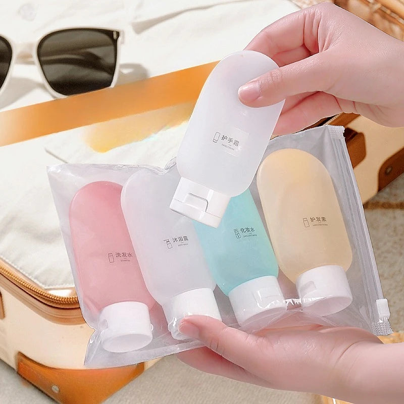 4Pcs/Set Refillable Bottle 60ml Soft Lotion Container Squeeze Tube Empty Bottle Portable Travel Shampoo Bottle