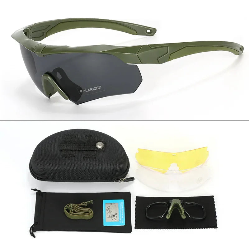 New Style Tactical Goggles CS Airsoft Windproof Shooting Glasses HD 3 Lens Motocross Motorcycle Mountaineering Safe Glasses