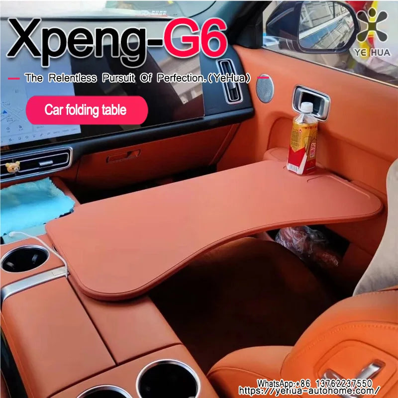 Folding Table For Xpeng G6 2023-2025 Multifunctional Laptop Notebook Desk Food Tray Car Drink Holder Tray Table