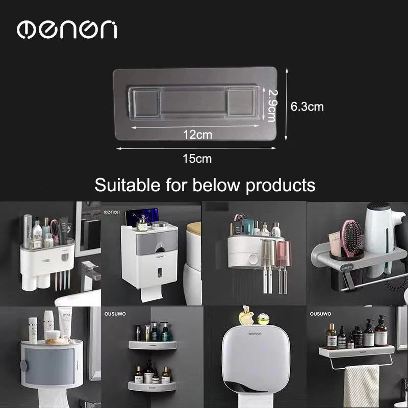 Mengni Adhesive Sticker for Toothbrush Holder Towel Rack Bathroom Kitchen Shelf Nail Free Strong Glue for Wall Non Punch Patch