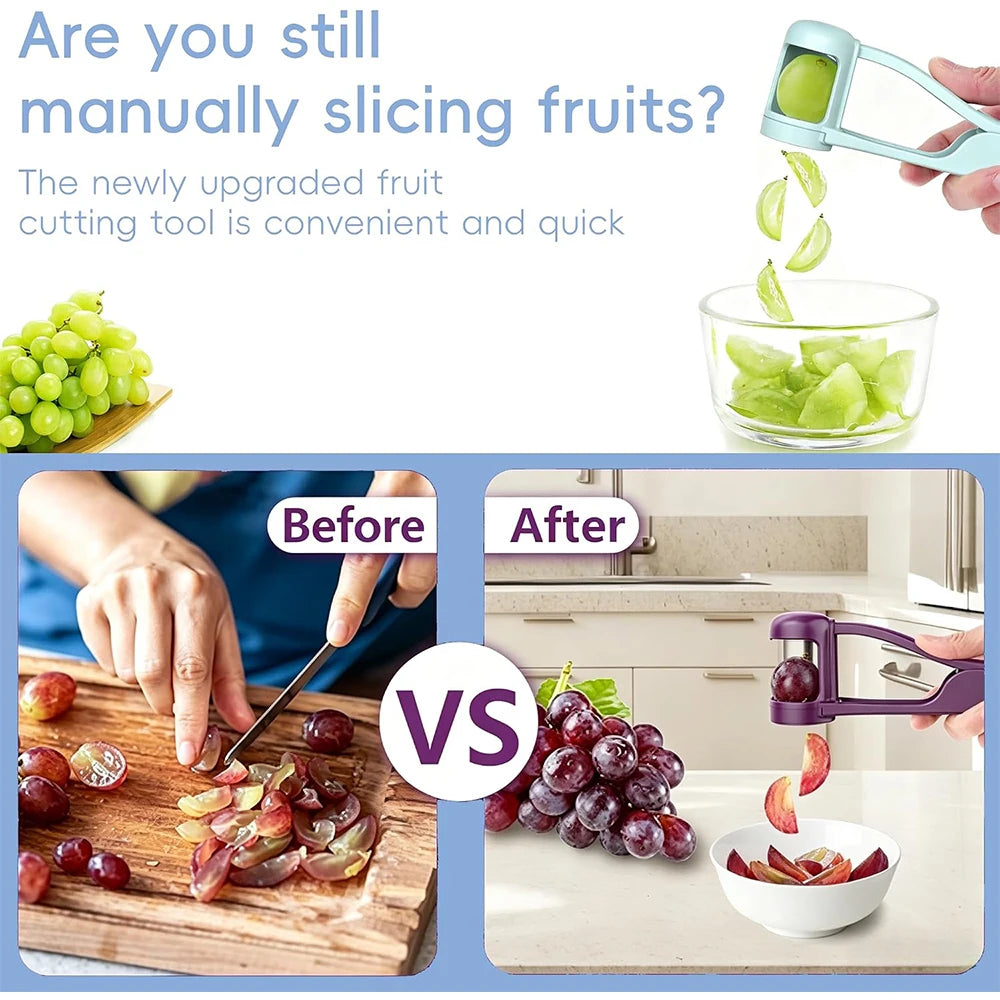 LMETJMA Grape Cutter Grape Slicer for Toddlers One Second Grape Cherry Tomato Strawberry Cutter Quarter Slicer Kitchen Gadget