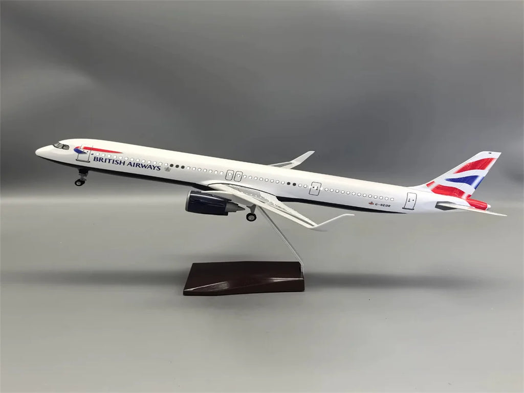 44CM 1/100 Scale Diecast Model 321 A321NEO British Airways Resin Airplane toy planes for kids With Light And Wheels Collection