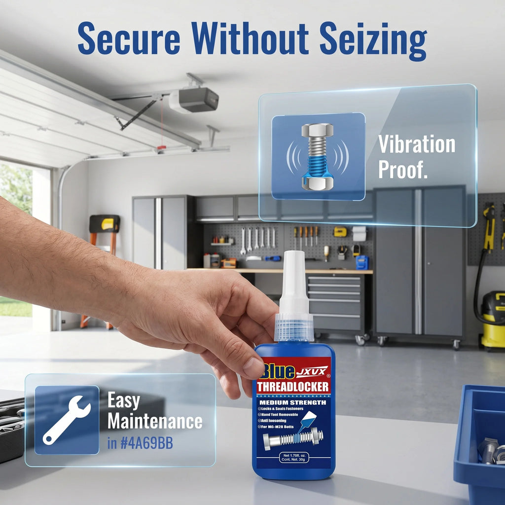 Blue Threadlocker, Medium Strength Threadlocker, Blue Anaerobic Adhesive for Fixing Screws and Nuts, Anti-Loosening, Anti-Corrosion, Oil Resistant, Anti-Loosening/Anti-Corrosion