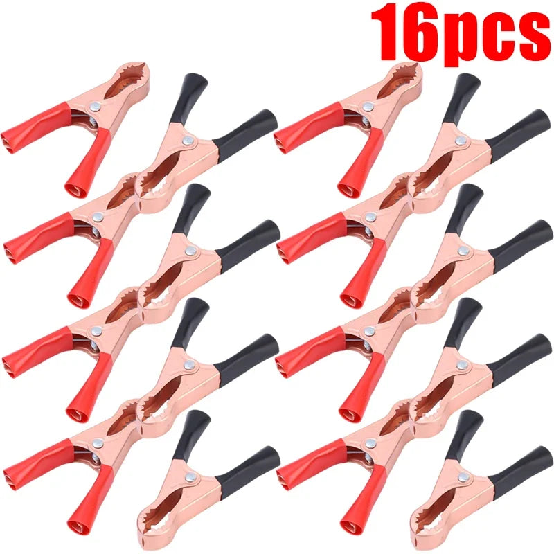 Crocodile Spring Clamp Red & Black Car Battery Clip Cables Alligator Charger Voltage Testing Tool Accessory for Battery Charger
