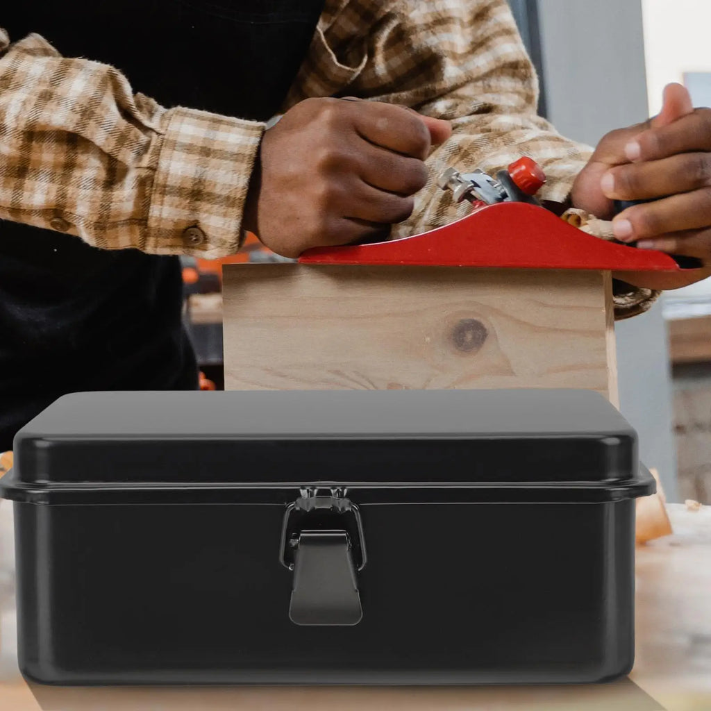 Portable Metal Tool Box ganizer Small Rust Resistant Storage Container Car Garage Workshop Toolbox Mini Trunk Storage