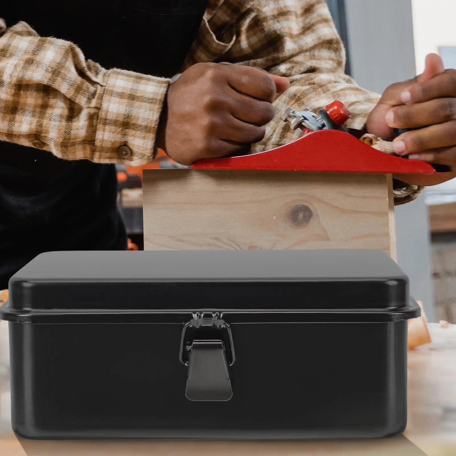 Portable Metal Tool Box ganizer Small Rust Resistant Storage Container Car Garage Workshop Toolbox Mini Trunk Storage