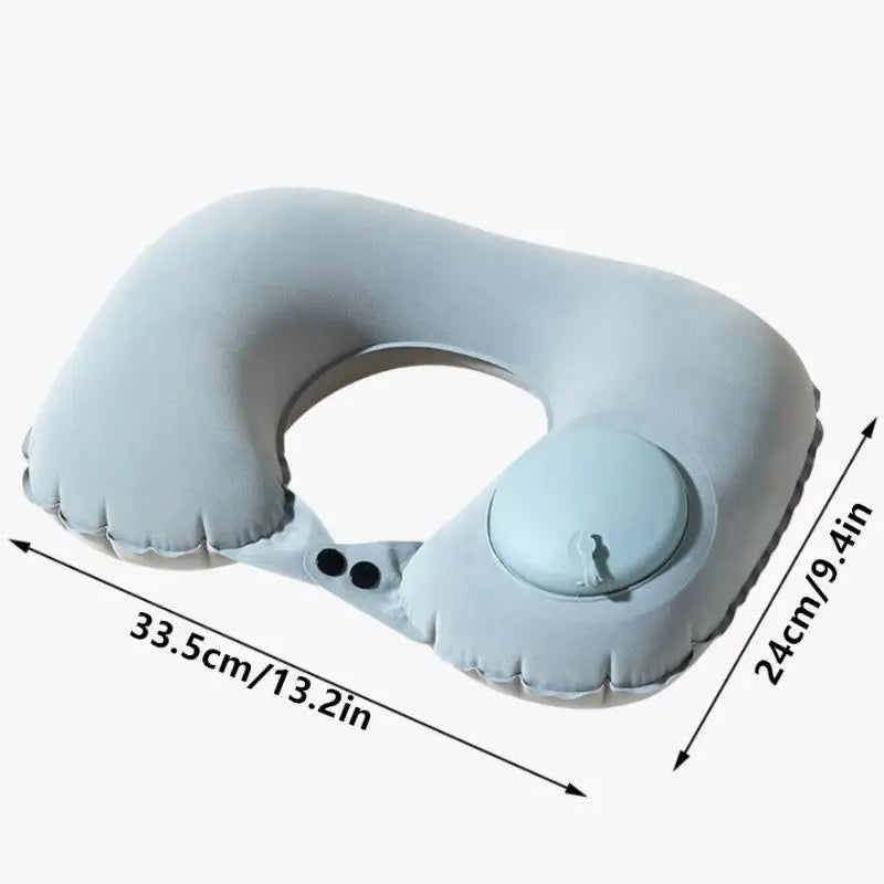 Flocking Inflatable Portable Neck Pillow That Can Be Stored And Self Filled Suitable For Outdoor Travel Business Trips Camping