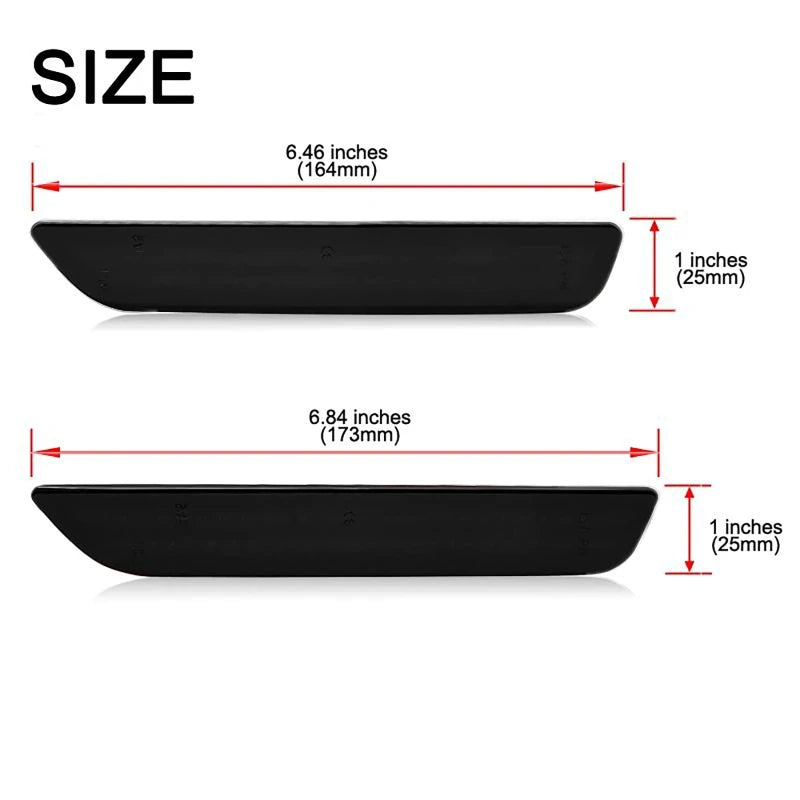 4PCS Smoked Lens LED Side Marker Light Front and Rear Indicator Lamps for Ford Mustang 2010-2014