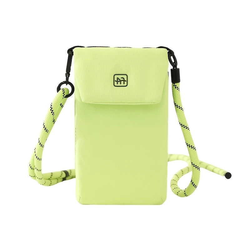 Crossbody Phone Bag Nylon Vertical Shoulder Pouch with Zipper Pocket Passport Wallet Travel Daily Storage Purse for Small Items