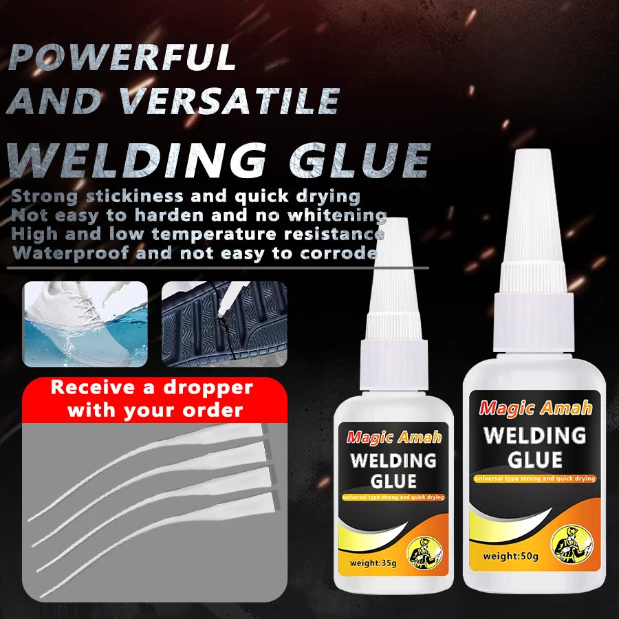 1/4PCS Welding Glue Strong Bonding Instant Drying Adhesive Instead of Welding for Metal Plastic Ceramic Wood Repair