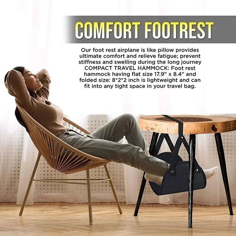 1Pcs Hot-Selling Portable Lazy Man Travel Footrest Adjustable Strap Foot Hammock Flight Bus Office Carry-on Feet Mat Accessories