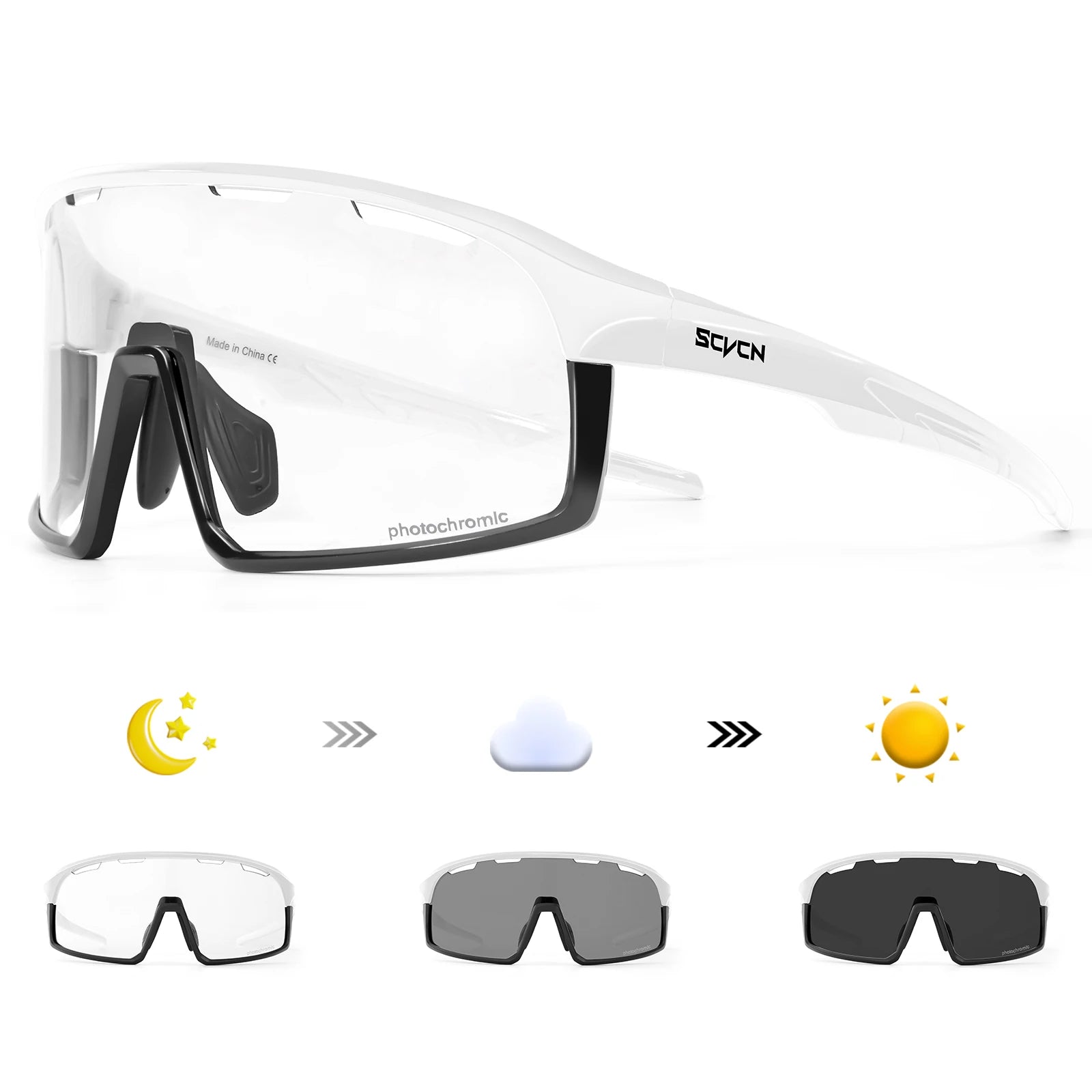 SCVCN Photochromic Sunglasses Cycl Men UV400 Eyewear Sports MTB Outdoor Goggles Bicycle UV400 Women Cycling Glasses Sunglasses