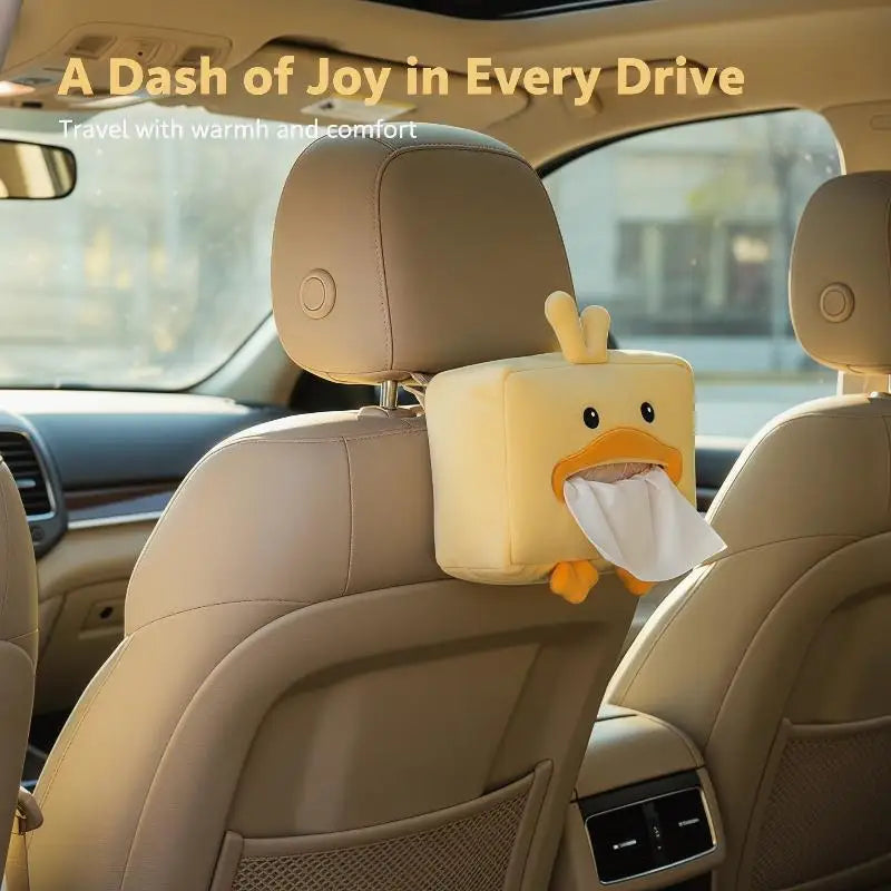 Cartoon Tissue Box Holder Cute Short Plush Tissue Boxes Bracket Auto Armrest Box Car Seat Back Car Decorations Car Tissue Holder