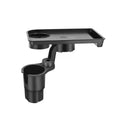 Car cup holder tray with double cup holder dining table food car tray portable adjustable beverage holder