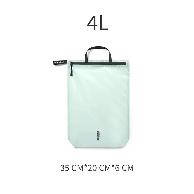 15D Nylon Waterproof Travel Bag IPX5 Ultra-light Dry Bag Drawstring Pouch Zipper Storage Case for Swimming Fitness Outdoor Sport