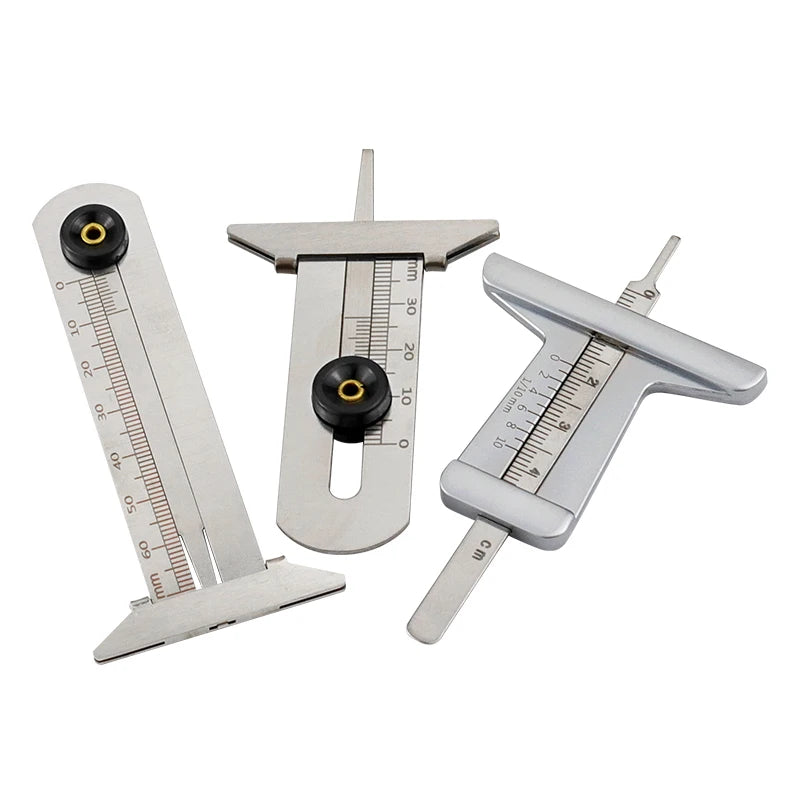 Stainless Steel Car Tyre Tire Tread Depth Gauge Meter Ruler Caliper Measuring Tool Moto Truck