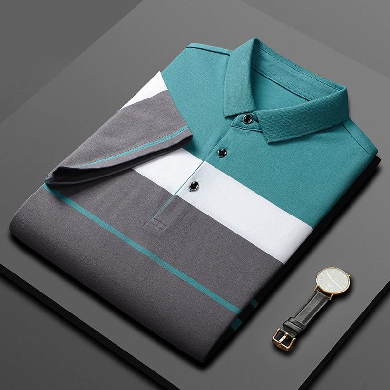Outdoor Men's Mountaineering Hiking Pure Cotton Slim Fit Sports Leisure Polo Shirt Summer Fashionable Versatile Lapel T-shirt