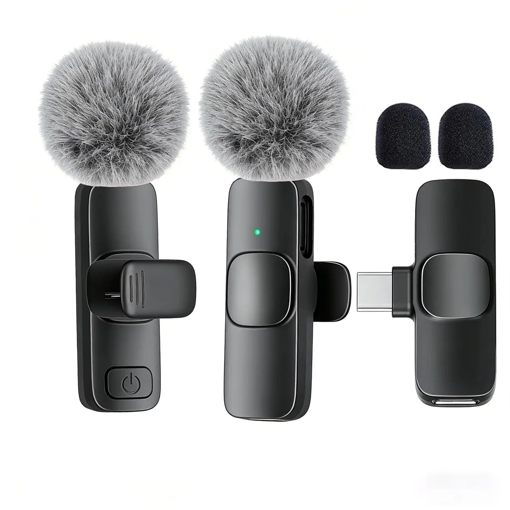 Type-C Port Professional Wireless Lavalier Microphone for Smartphones, Computers and Cameras, Plug and Play