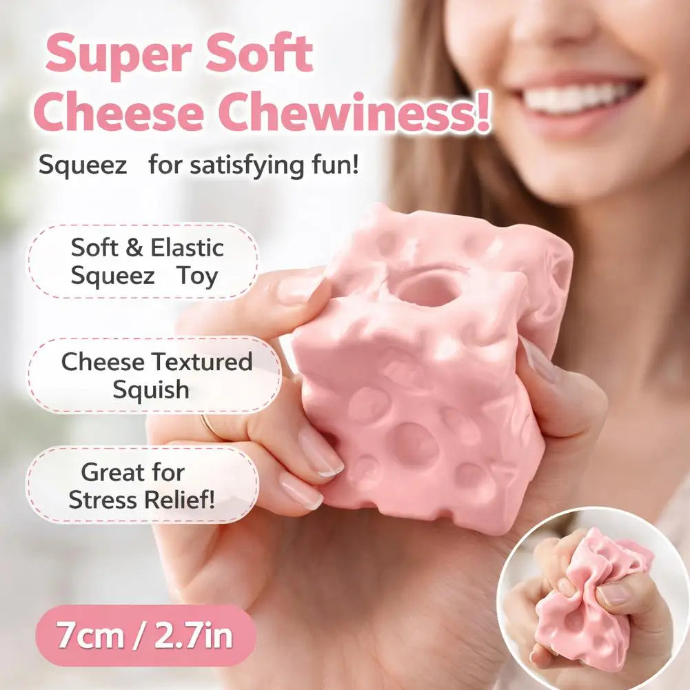 7cm Soft Cheese Ball Skin Squeeze Toy DIY Tactile Satisfaction Sensory Fidget Toy For Relieving Stress Anxiety ADHD Office Gift