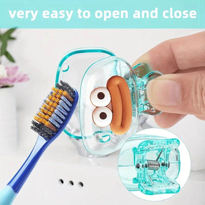 Toothbrush Covers Mini Toothbrush Head Cover Portable Toothbrush Protector Coverings Clips Suitable For Camping Business Travel