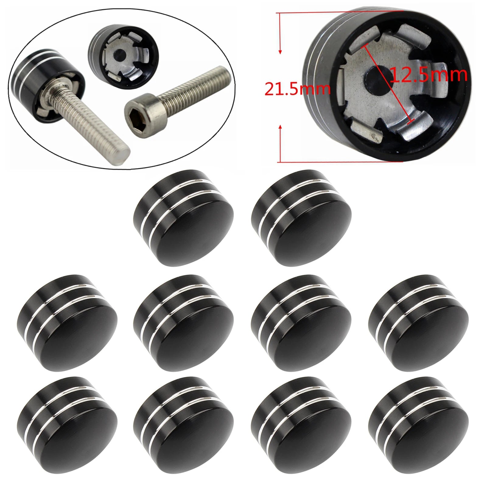 Motorcycle Engine Head Bolts Screw Toppers Cover Caps Nuts CNC Aluminum For Harley Touring Dyna Sportster Softail Twin Cam