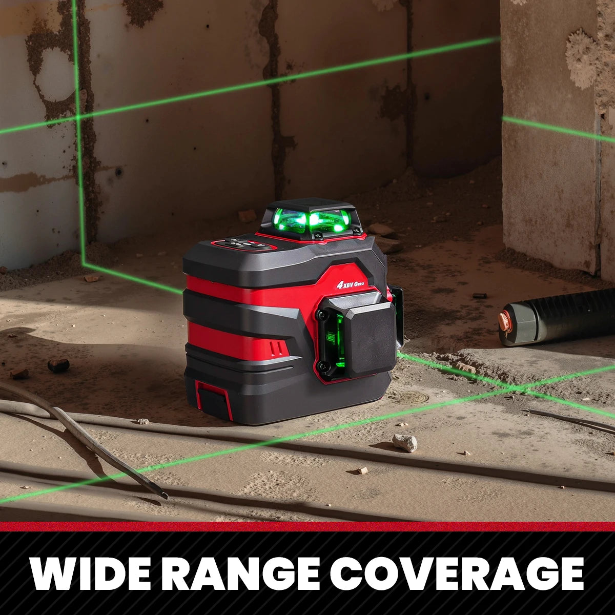 YEVOLT YVGLL4XS-Series Green Laser Level 3/4-Plane 12/16-Line Self-leveling 360 3D/4D Horizontal & Vertical Power Measuring Tool