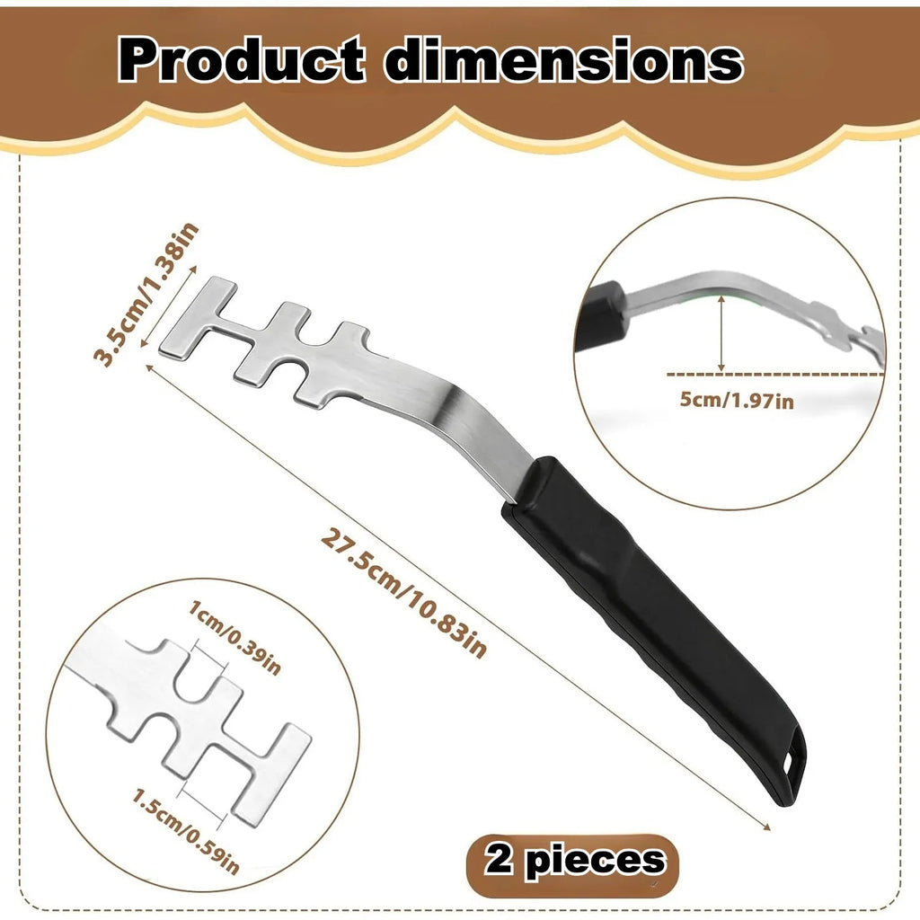 Heat-resistant grill grate lifters for Enders cast-iron grates (set of 2); anti-scald design with non-slip handle