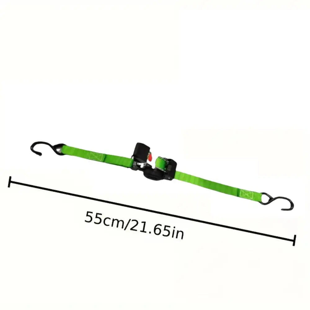 Sturdy Webbing Retractable Ratchet Tie Down Straps Solid Ratchet Structure Automatic Retraction Design Heavy Duty Cargo Straps