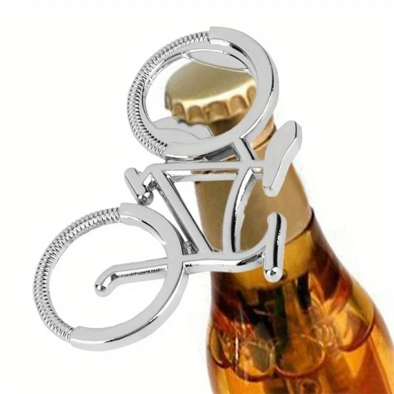 Corkscrew Metal Keychain,Stainless Steel Bike Shape Bottle Opener,Creative and Funny for Beer,Wine,Juice Opening,Kitchen Gadgets