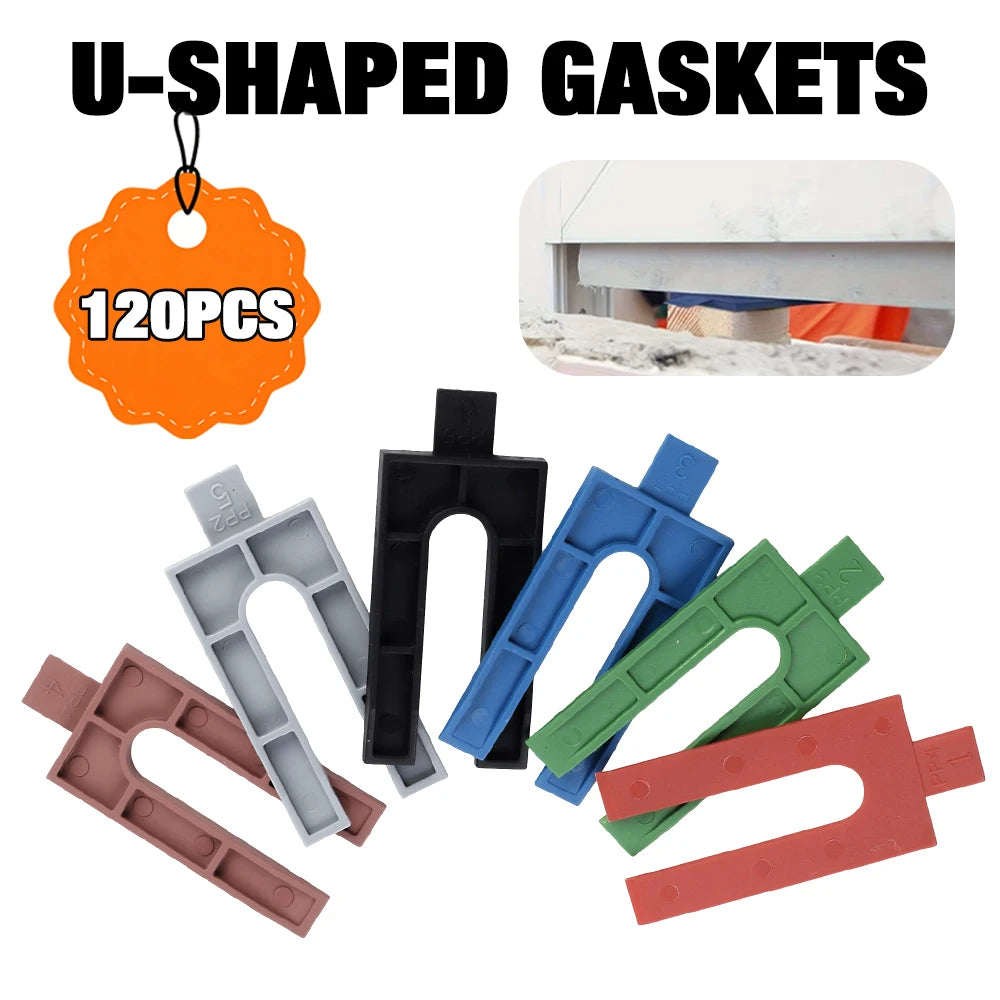 Professional Plastic Tile Leveling Spacers, U-Shaped Glazing Blocks, Smooth Surface, Reusable, For Floor Wall Tile Gap Fixing