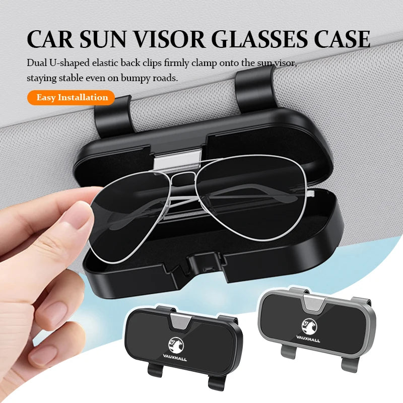 For Vauxhall Car Sun Visor Sunglasses Case Glasses Organizers Box VXR Astra Mokka Tigra Corsa Grandland D Astra G J H