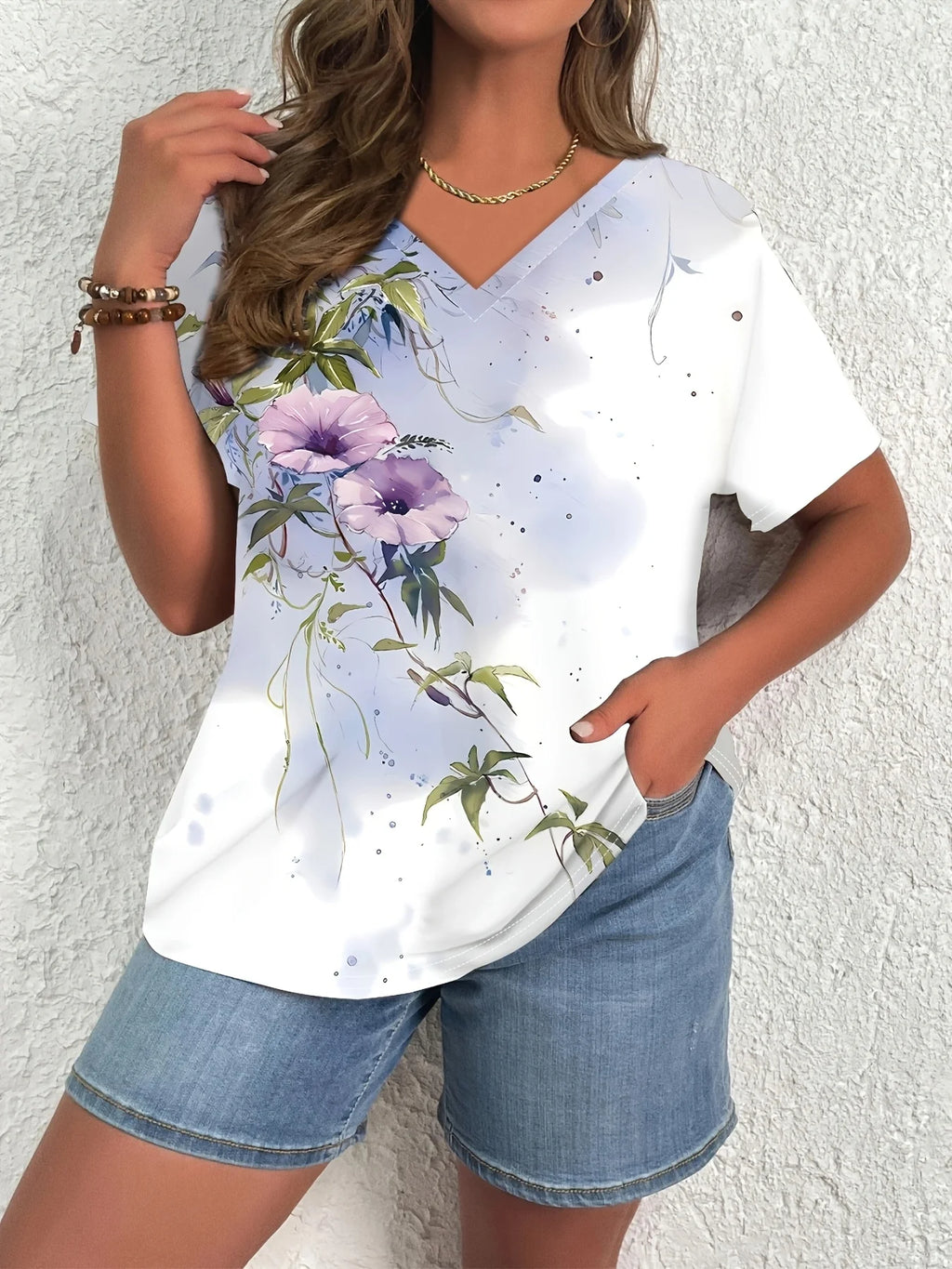 Plus Size Elegant Casual Woman T-Shirt Fashion Loose T-Shirt Woman Temperament Long sleeve T-Shirt Holiday Weekend