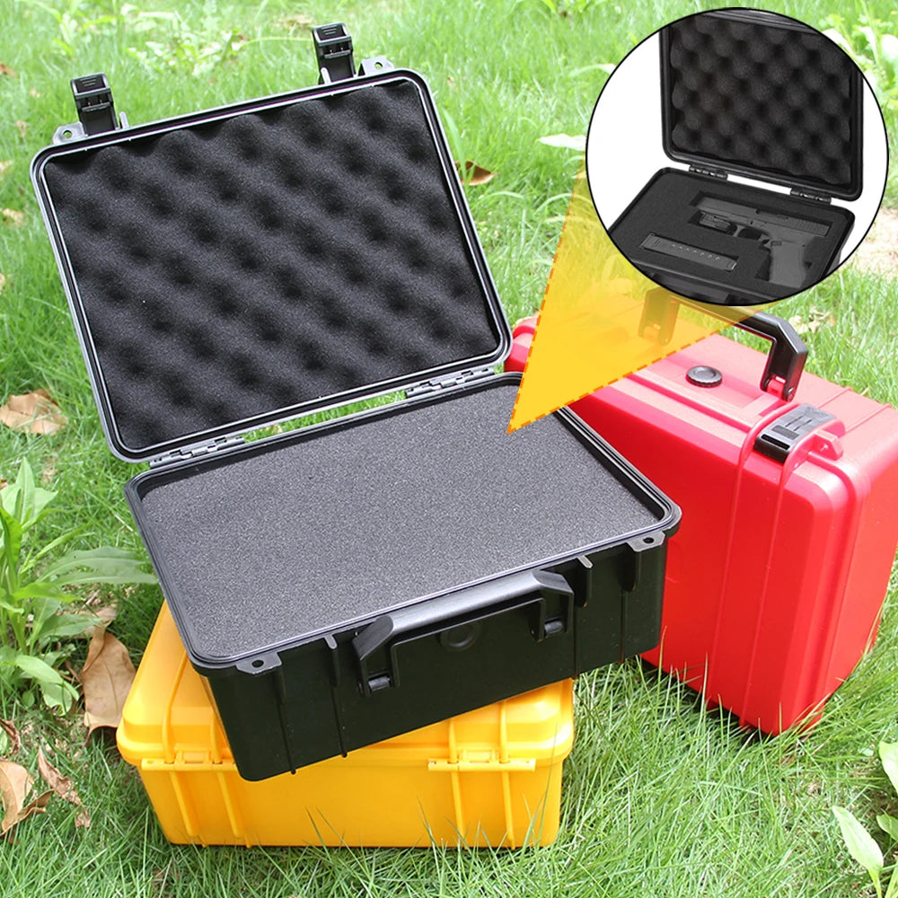 Waterproof Hard Toolbox Safety Protector Box Portable Organizer Hardware Storage Pistol Case With Pre-cut Sponge Storage Box