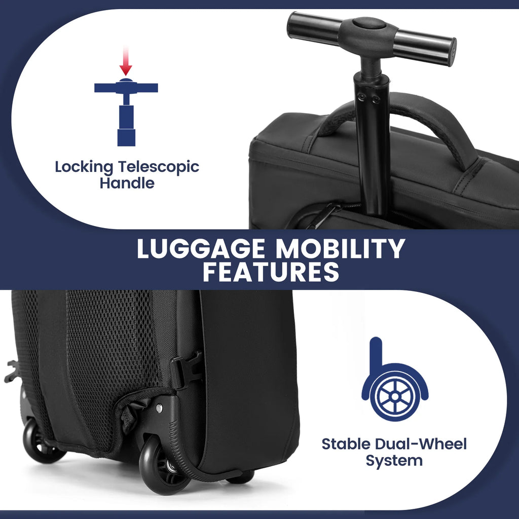 20 Inch Boarding Cabin Luggage Suitcase Rolling Luggage Backpack Women Men Carry on Travel Trolley Case with USB Business Bags