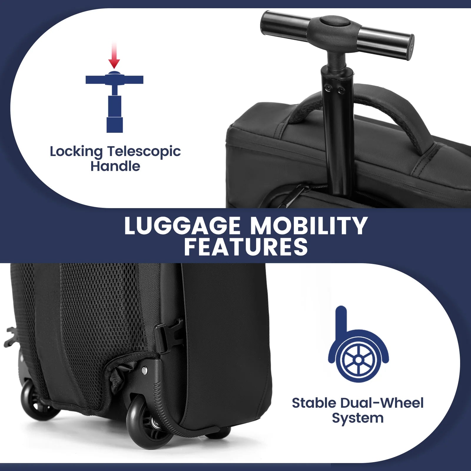 20 Inch Boarding Cabin Luggage Suitcase Rolling Luggage Backpack Women Men Carry on Travel Trolley Case with USB Business Bags